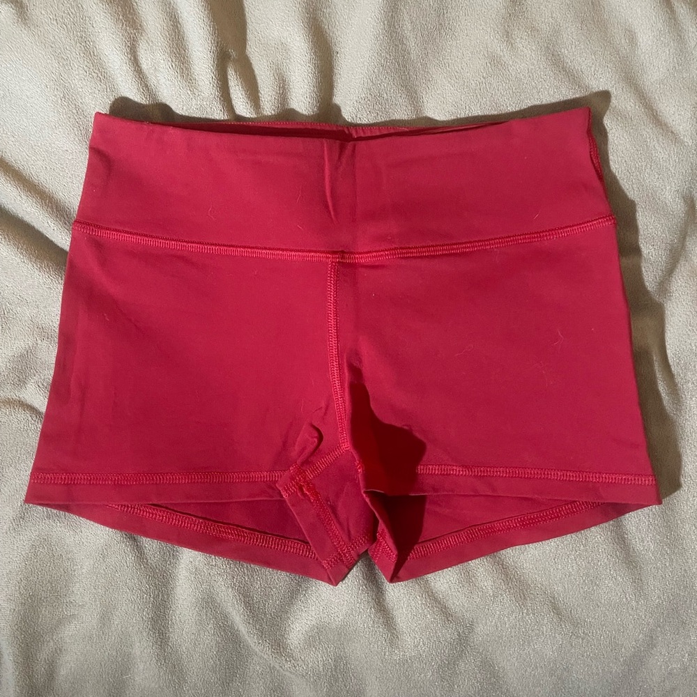 Women's Red Athletic Shorts